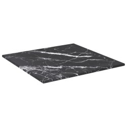 Dessus de table noir 30x30 cm 6 mm verre trempé design marbre 529410529410