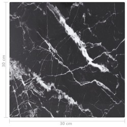 Dessus de table noir 30x30 cm 6 mm verre trempé design marbre 529410529410