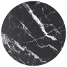 Dessus de table noir Ø50x0,8cm verre trempé avec design marbre 529412529412