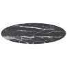 Dessus de table noir Ø50x0,8cm verre trempé avec design marbre 529412529412