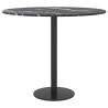 Dessus de table noir Ø50x0,8cm verre trempé avec design marbre 529412529412