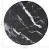 Dessus de table noir Ø50x0,8cm verre trempé avec design marbre 529412529412