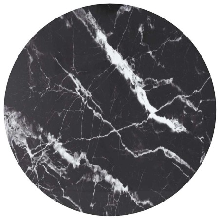 Dessus de table noir Ø40x0,8cm verre trempé avec design marbre 529414529414
