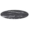 Dessus de table noir Ø40x0,8cm verre trempé avec design marbre 529414529414