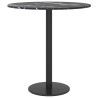 Dessus de table noir Ø40x0,8cm verre trempé avec design marbre 529414529414