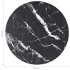 Dessus de table noir Ø40x0,8cm verre trempé avec design marbre 529414529414