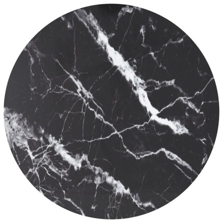 Dessus de table noir Ø80x1 cm verre trempé avec design marbre 529415529415