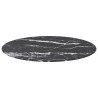 Dessus de table noir Ø80x1 cm verre trempé avec design marbre 529415529415