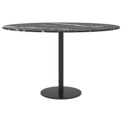Dessus de table noir Ø70x0,8cm verre trempé avec design marbre 529416529416