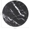 Dessus de table noir Ø70x0,8cm verre trempé avec design marbre 529416529416