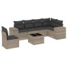 Salon de jardin avec coussins 7 pcs gris clair résine tressée 529417529417