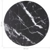 Dessus de table noir Ø60x0,8cm verre trempé avec design marbre 529418529418