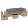 Salon de jardin avec coussins 7 pcs beige résine tressée 529419529419