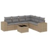 Salon de jardin avec coussins 7 pcs beige résine tressée 529422529422