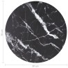 Dessus de table noir Ø30x0,8cm verre trempé avec design marbre 529426529426
