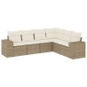 Salon de jardin avec coussins 6 pcs beige résine tressée 529427529427