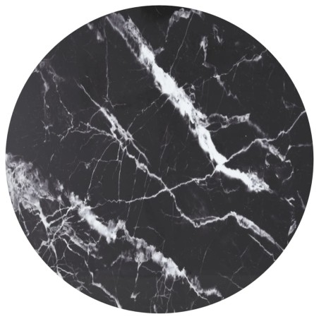 Dessus de table noir Ø90x1 cm verre trempé avec design marbre 529428529428