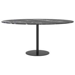 Dessus de table noir Ø90x1 cm verre trempé avec design marbre 529428529428