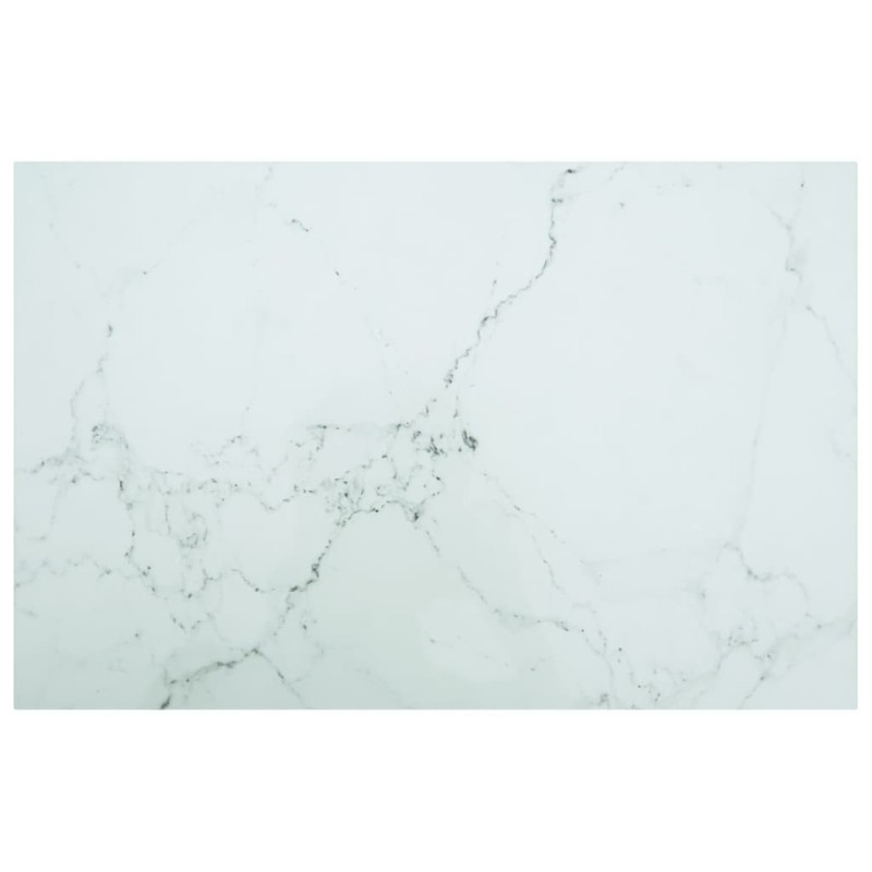 Dessus de table blanc 100x62 cm 8 mm verre trempé design marbre 529432529432