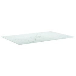 Dessus de table blanc 100x62 cm 8 mm verre trempé design marbre 529432529432