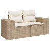 Salon de jardin avec coussins 6 pcs beige résine tressée 529433529433