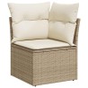 Salon de jardin avec coussins 6 pcs beige résine tressée 529433529433