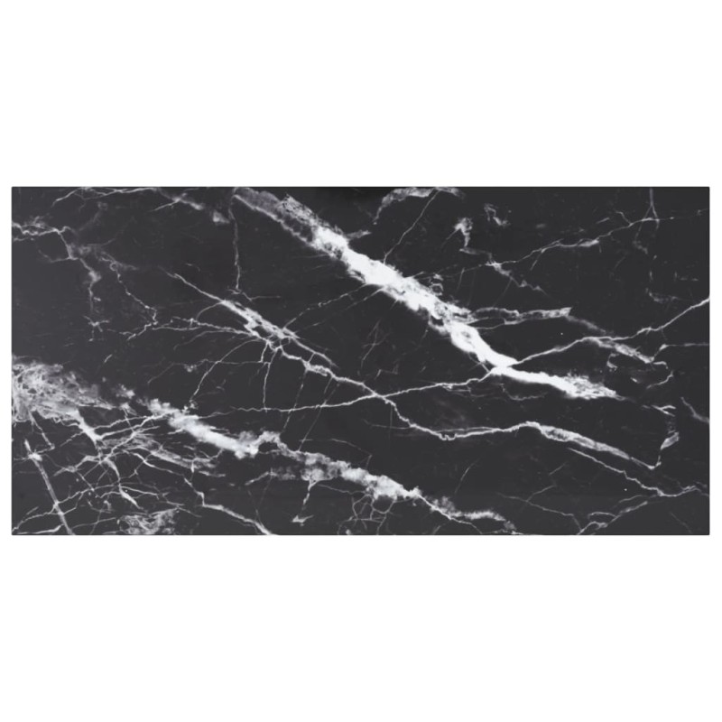 Dessus de table noir 100x50 cm 6 mm verre trempé design marbre 529434529434