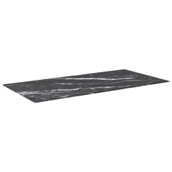 Dessus de table noir 100x50 cm 6 mm verre trempé design marbre 529434529434