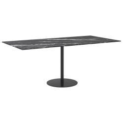 Dessus de table noir 100x50 cm 6 mm verre trempé design marbre 529434529434