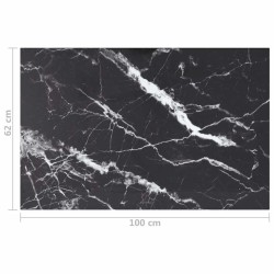 Dessus de table noir 100x62 cm 8 mm verre trempé design marbre 529435529435