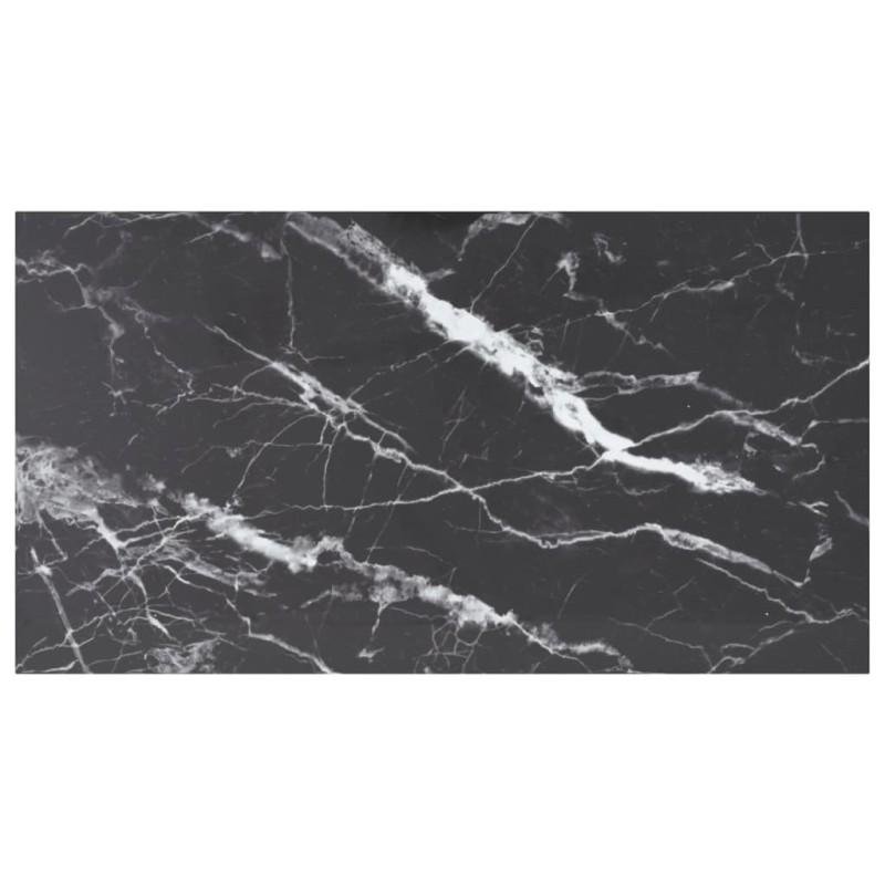 Dessus de table noir 120x65 cm 8 mm verre trempé design marbre 529436529436