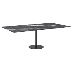 Dessus de table noir 120x65 cm 8 mm verre trempé design marbre 529436529436