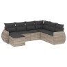 Salon de jardin avec coussins 7 pcs gris clair résine tressée 529439529439