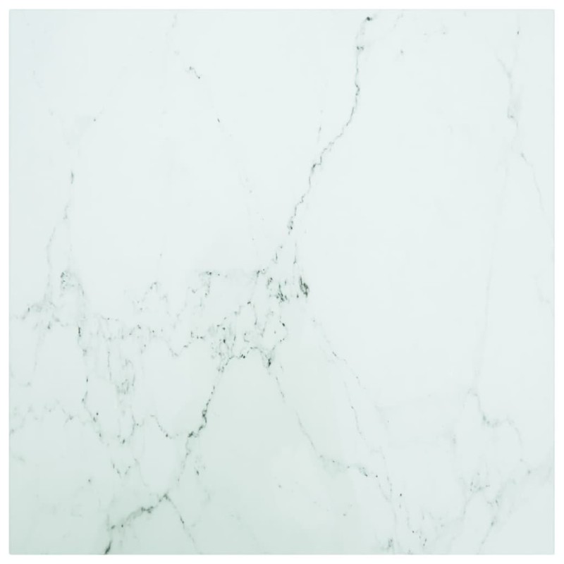 Dessus de table blanc 70x70 cm 6 mm verre trempé design marbre 529448529448