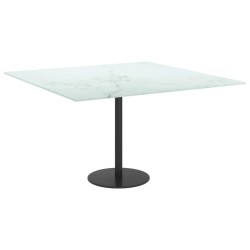 Dessus de table blanc 70x70 cm 6 mm verre trempé design marbre 529448529448