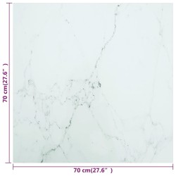 Dessus de table blanc 70x70 cm 6 mm verre trempé design marbre 529448529448