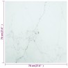Dessus de table blanc 70x70 cm 6 mm verre trempé design marbre 529448529448