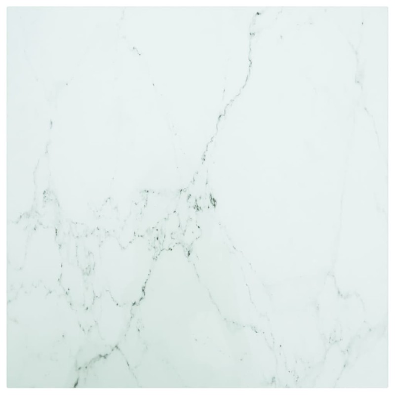 Dessus de table blanc 60x60 cm 6 mm verre trempé design marbre 529451529451