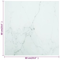 Dessus de table blanc 60x60 cm 6 mm verre trempé design marbre 529451529451