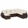 Salon de jardin avec coussins 7 pcs marron résine tressée 529452529452