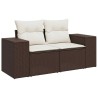 Salon de jardin avec coussins 6 pcs marron résine tressée 529454529454