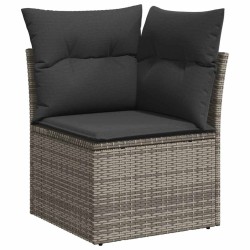 Salon de jardin avec coussins 7 pcs gris clair résine tressée 529457529457