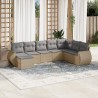 Salon de jardin avec coussins 8 pcs beige résine tressée 529458529458