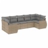 Salon de jardin avec coussins 7 pcs beige résine tressée 529459529459
