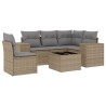 Salon de jardin avec coussins 6 pcs beige résine tressée 529460529460