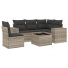 Salon de jardin 6 pcs avec coussins gris clair résine tressée 529461529461