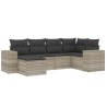 Salon de jardin 6 pcs avec coussins gris clair résine tressée 529465529465
