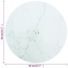 Dessus de table blanc Ø40x0,8cm verre trempé avec design marbre 529471529471