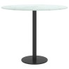 Dessus de table blanc Ø50x0,8cm verre trempé avec design marbre 529473529473