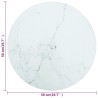 Dessus de table blanc Ø50x0,8cm verre trempé avec design marbre 529473529473
